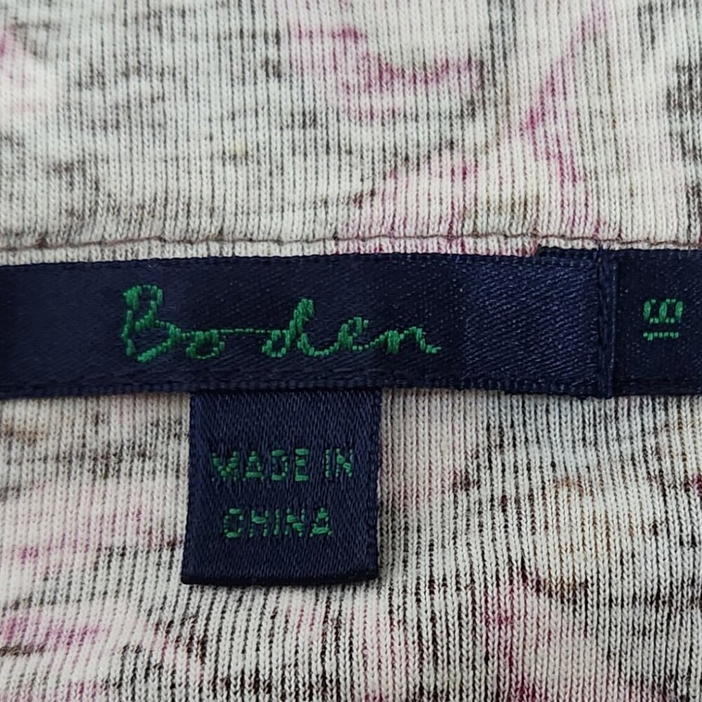 BODEN British Designer Button Down Cotton Cardigan Top w/Velour Accents Size 16 - Picture 4 of 5